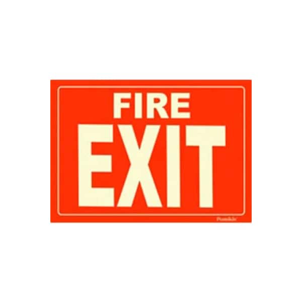 American Permalight Photoluminescent Fire Exit Peel-And-Stick Self-Adhesive Sign 600077 - main